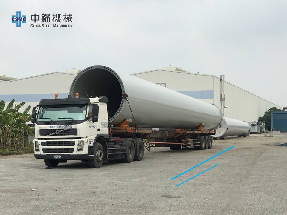 Delivery transportation of wind turbine tower